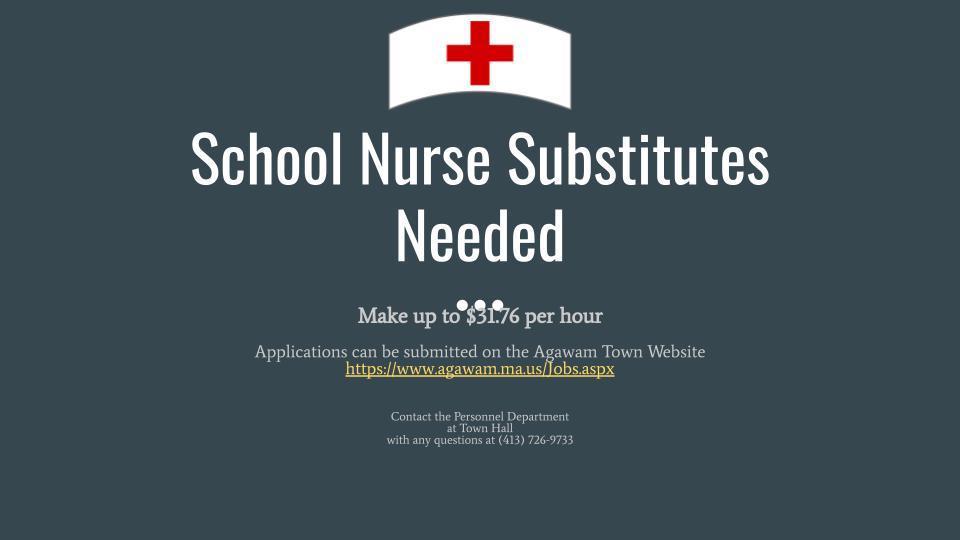 School Nurse Substitutes Needed