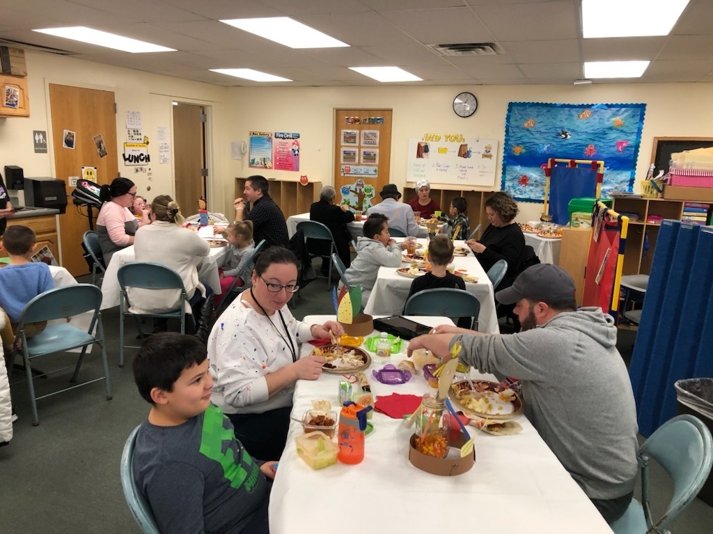 Families and students at the recent Friendship Feast