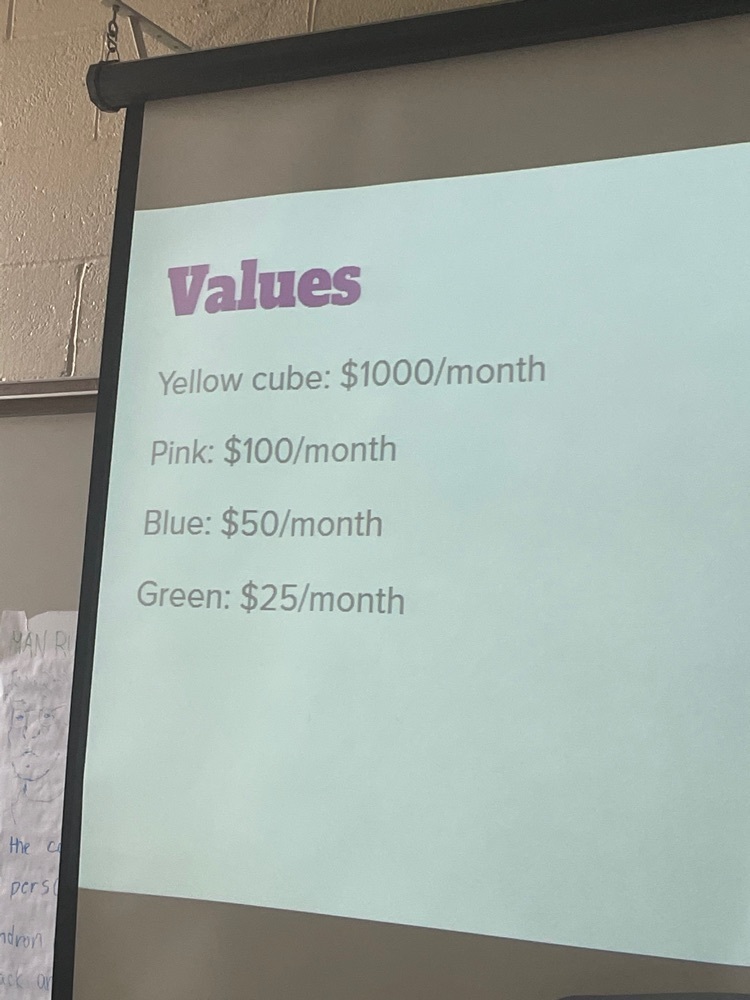 different value amounts of cubes