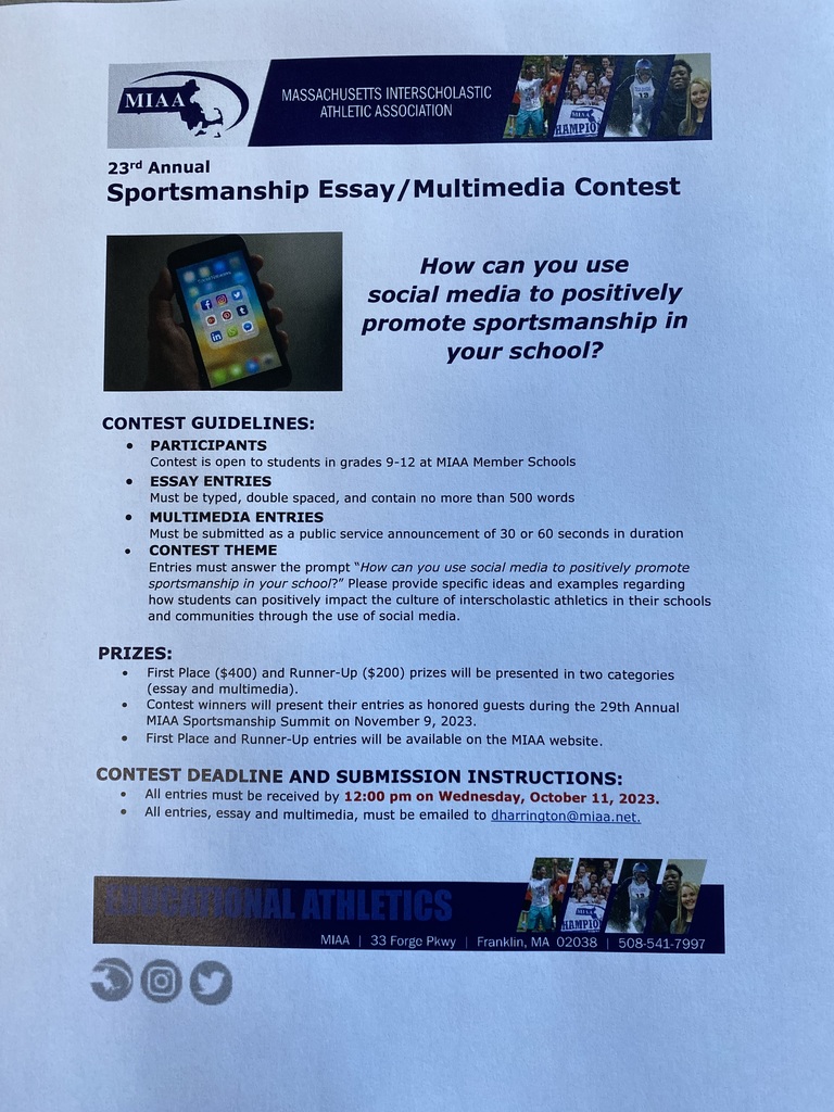 23rd Annual Sportsmanship Essay/Multimedia Contest